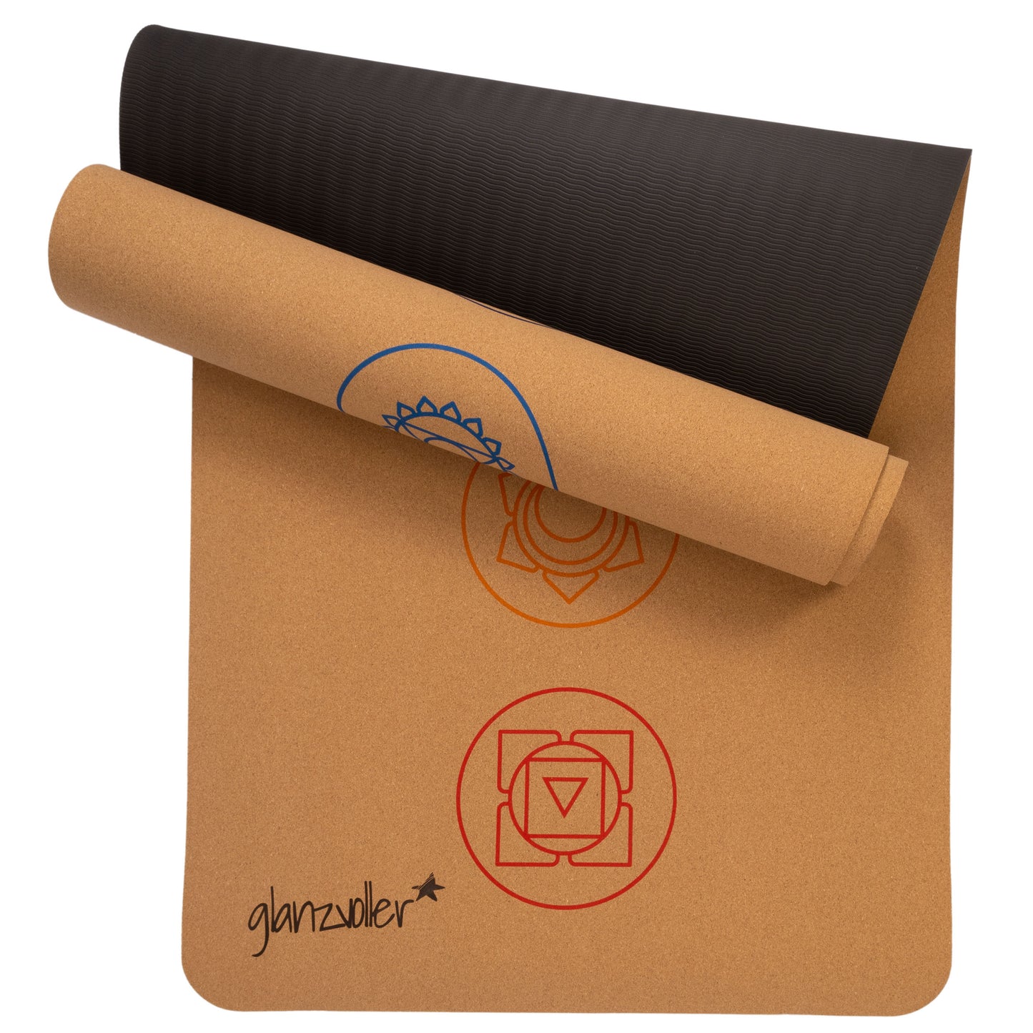Glanzvoller-Yogamatte-318798-4-10853 Yogamatte glanzvoller 7 chakren color gerollt groß