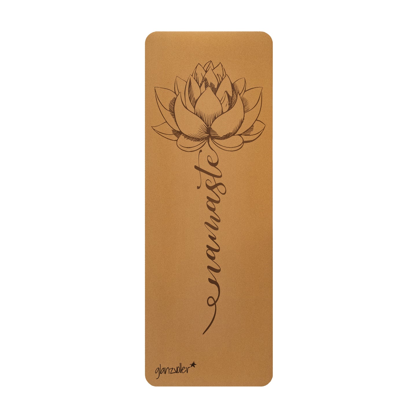 Glanzvoller-Yogamatte kork-318798-namaste drauf Ansicht