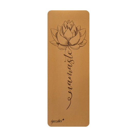 Glanzvoller-Yogamatte kork-318798-namaste drauf Ansicht