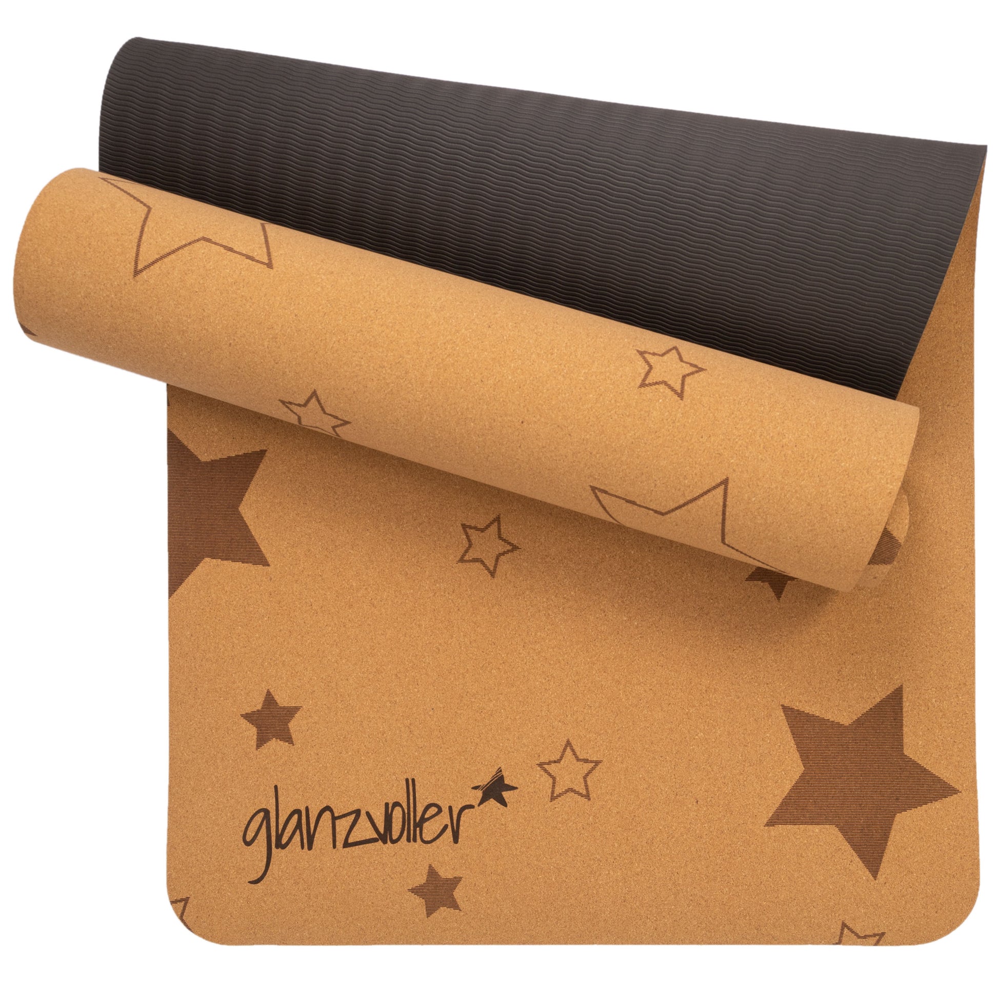 Glanzvoller-Yogamatte-Kinder-318798-star0458 Kinder Kork Yogamatte Stars gerollt groß