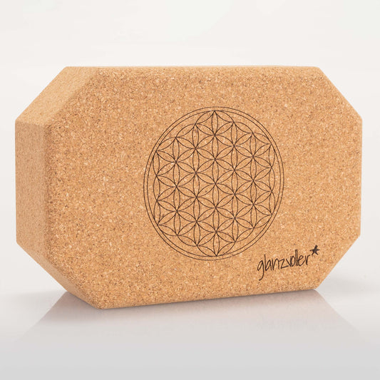 glanzvoller Octagon Yoga Block „Blume des Lebens“ Yogablock 1er-Set groß
