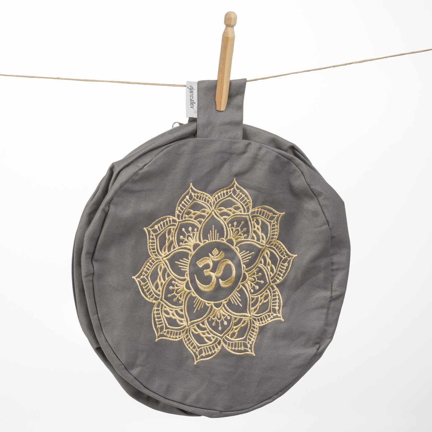 Yogakissen Sanoe - "Nebel der Berge" Lotus Blume Stick grau Yogakissenbezug