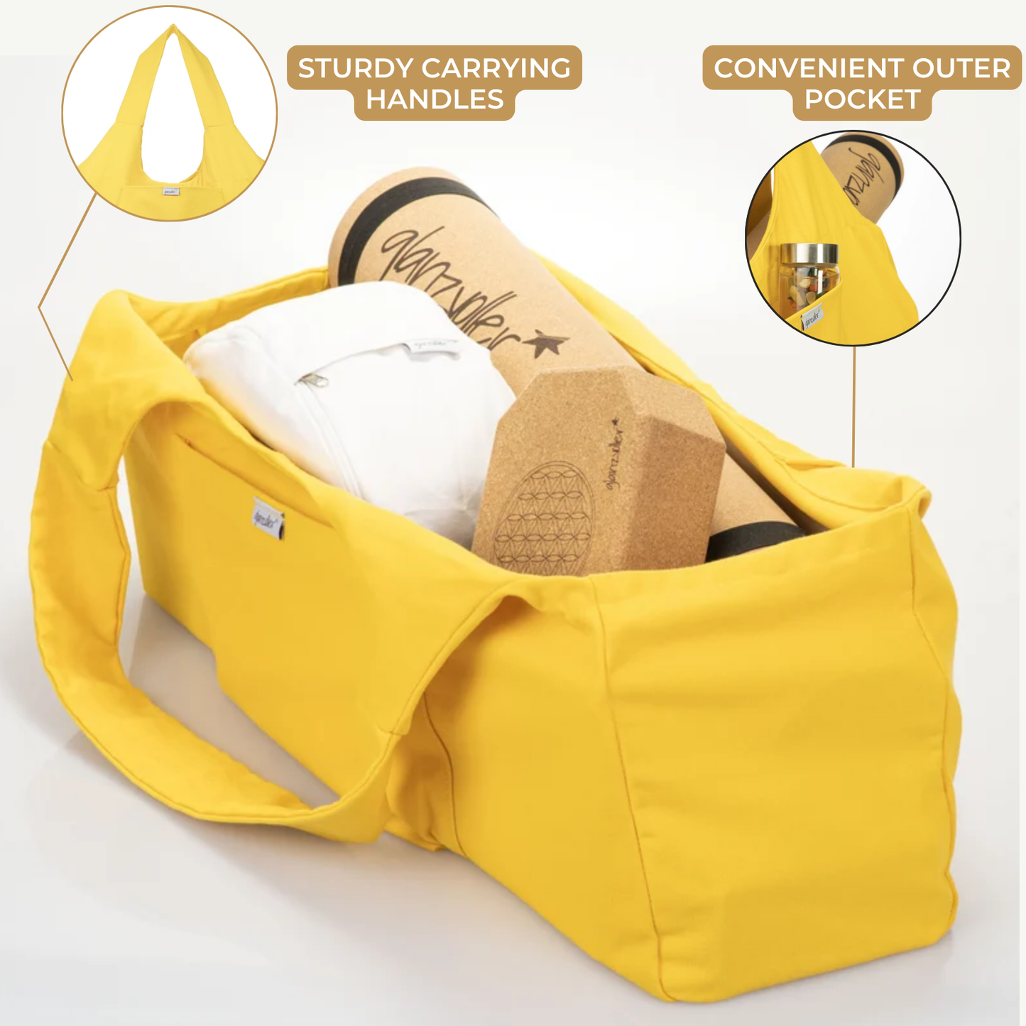 Sac de yoga Vishaal jaune ensoleillé