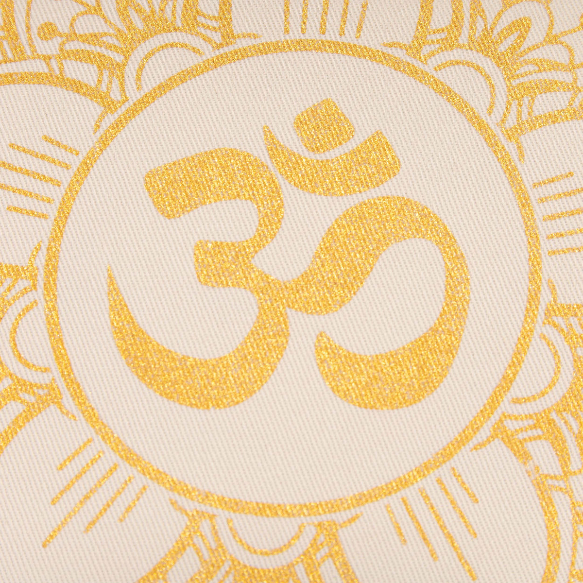 Yogakissen Lotus Golddruck Cremeweiß