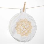 Yogakissen Lotus – Weiß mit Goldstickerei