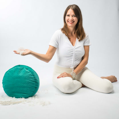 Yogakissen Türkis Samt