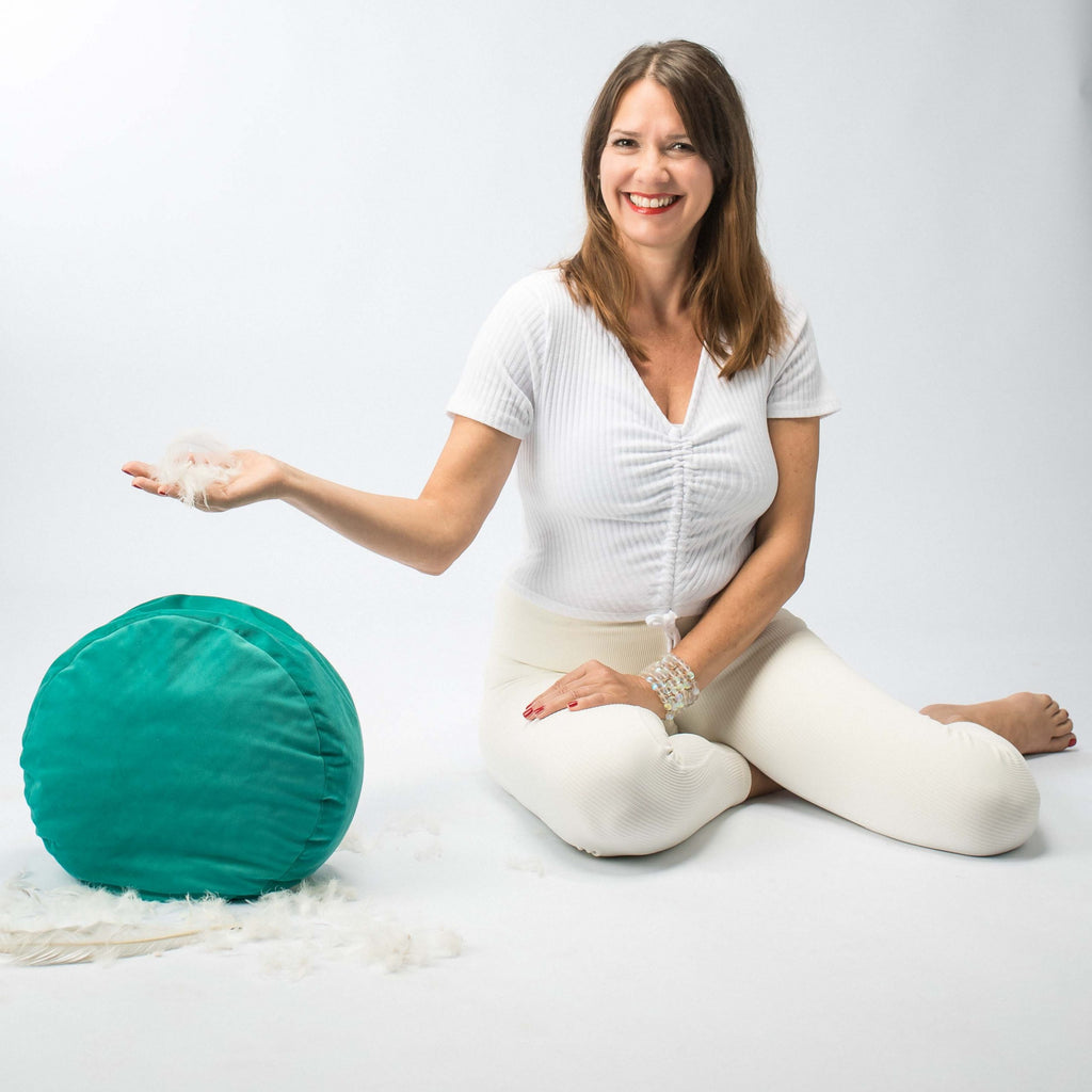 Yogakissenbezug türkis Samt