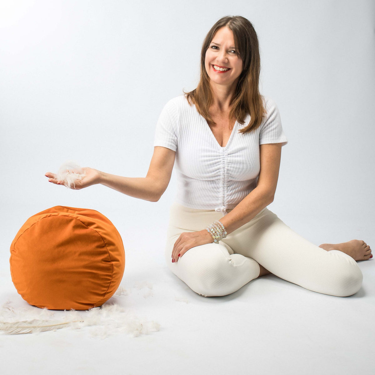 Yogakissen Orange Samt