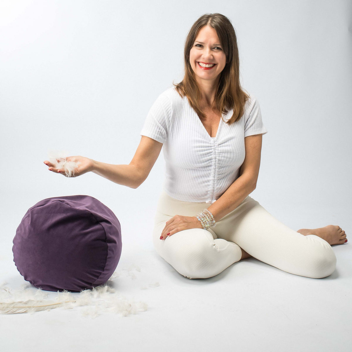 Yogakissenbezug violett Samt