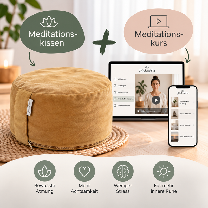 Glanzvoller Yogakissen Gold