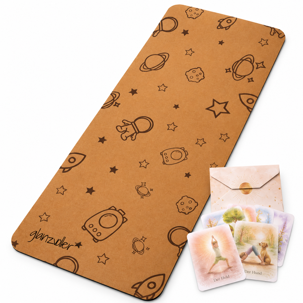 Yogamatte für Kinder mit Karten Set
